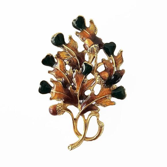 Vintage Autumn Harvest Themed Brooch Set - Picture 2 of 9